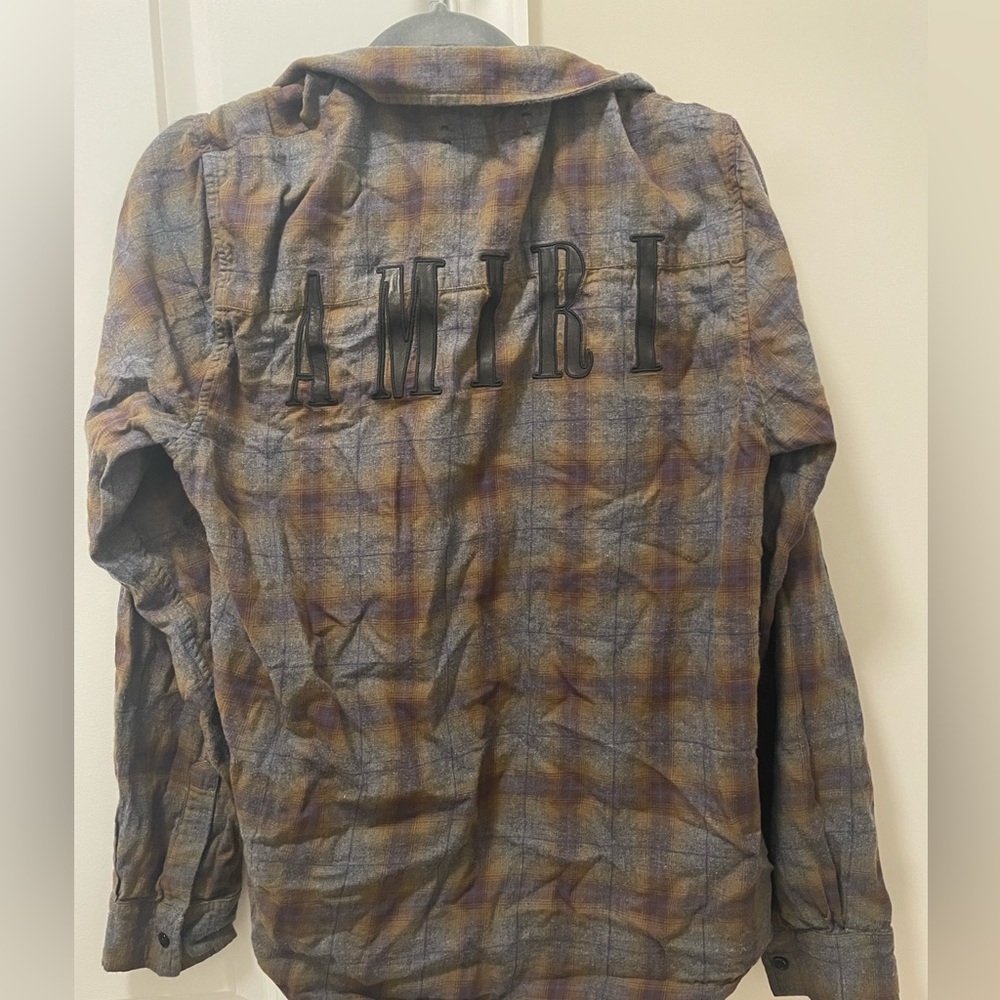 Amiri oversized distressed flannel